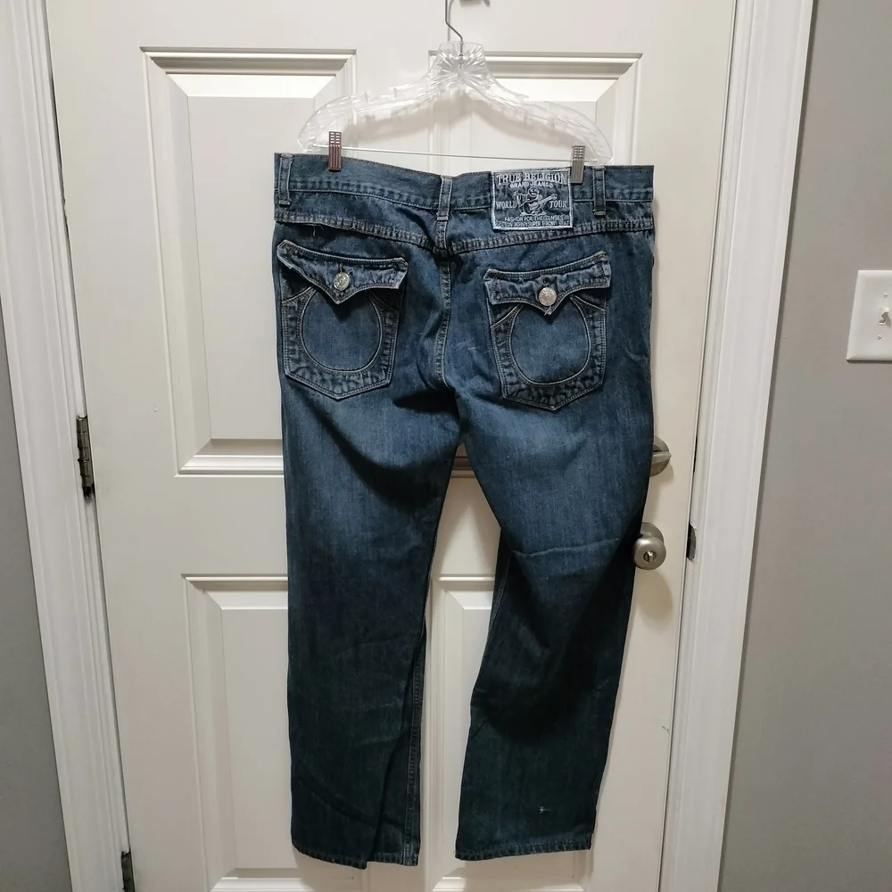 True Religion Johnny Super T Row Seat Dark Wash Jeans Men's Size 40 Vintage